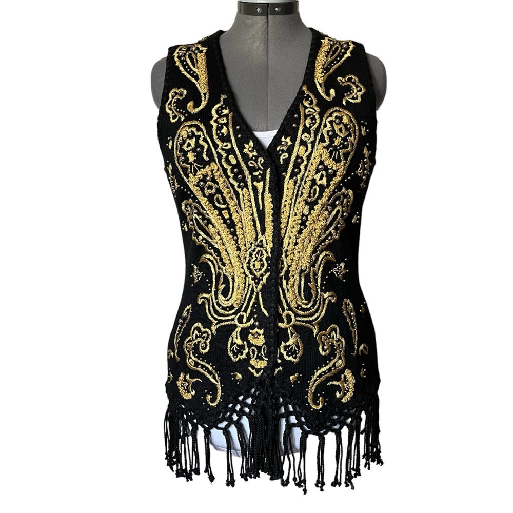 Vintage Michael Simon embellished knit vest S/M
